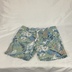 Cactus man Green and Blue Tropical Swim Trunks